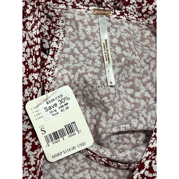 Free People Dancing In The Dark Dress Women’s Small Red White - Picture 14 of 14